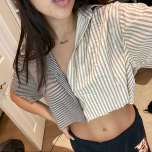 LF cropped tux shirt